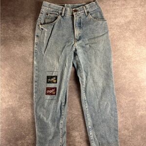 90s Unlimited Jeans with Colorful Patches – Italy 30 Size